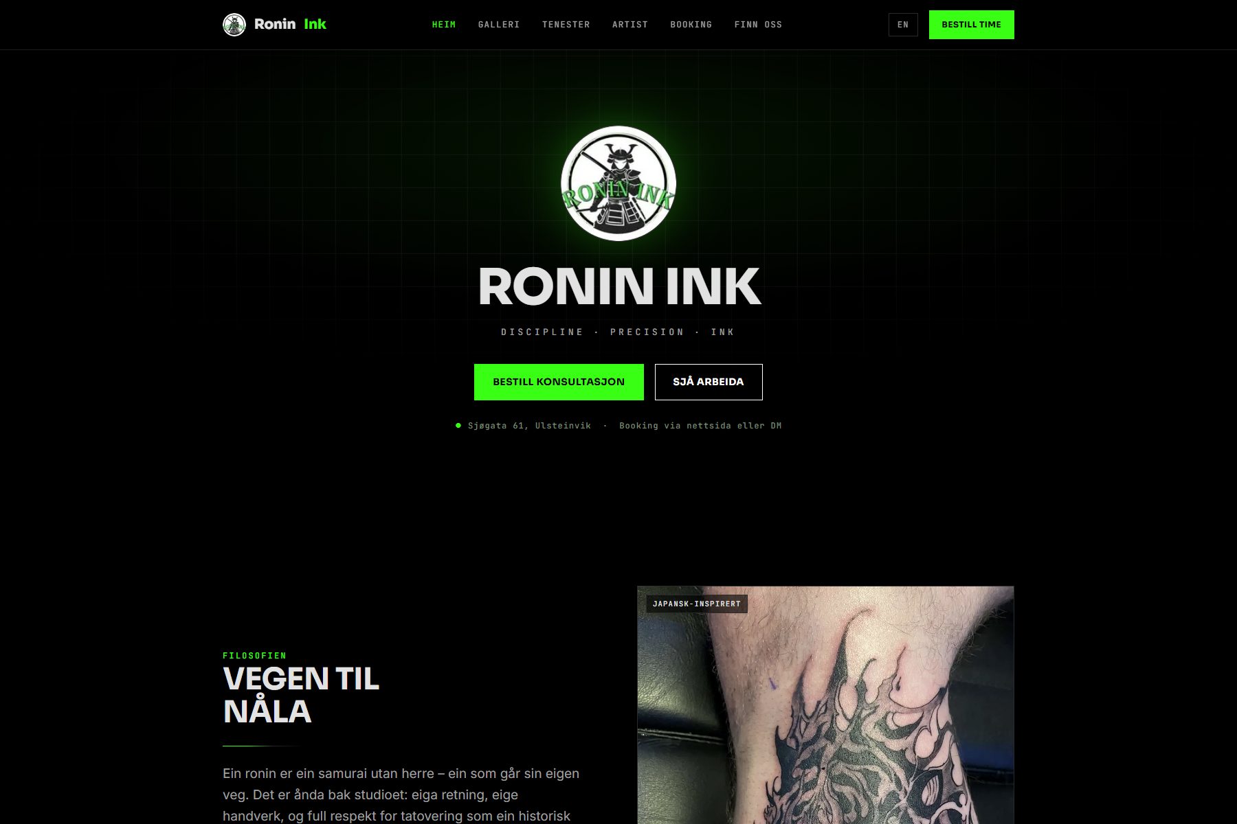 Ronin Ink – tatoveringsstudio i Ulsteinvik